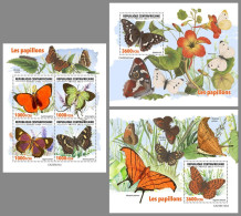 CENTRAL AFRICA 2023 MNH Butterflies Schmetterlinge M/S+2S/S – IMPERFORATED – DHQ2422 - Papillons
