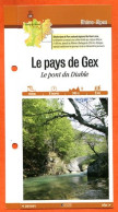 01 Ain LE PAYS DE GEX  LE PONT DU DIABLE Rhone Alpes Fiche Dépliante Randonnées  Balades - Géographie