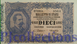 ITALIA - ITALY 10 LIRE 1923 PICK 20h AU+ RARE - Allied Occupation WWII