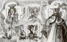 Czech Tschechien Tchèque 2023 Shakespeare 's Plays Set Of 4 Stamps In Block MNH - Blocks & Kleinbögen