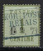 FRANCE Alsace-Lorraine Ca.1871:  Le Y&T 1, TB Obl. Linéaire Bleue "RELAIS" RR - Usati