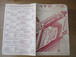 IL M'DIT... J'Y DIS...  DE LA COMEDIE MUSICALE COUCHETTE LYRICS DE ALBERT WILLEMETZ MUSIQUE DE JOSEPH SZULC - Scores & Partitions