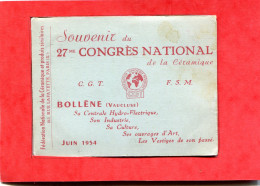 84  .BOLLENE  ,  27 ème Congrès National De La Céramique .Carnet De 10 Mini - Photos . - Europa