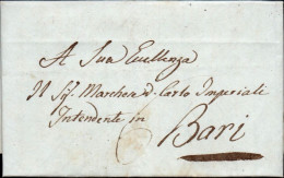 D10 - LETTERA PREFILATELICA DA NAPOLI A BARI 1849 - 1. ...-1850 Prephilately