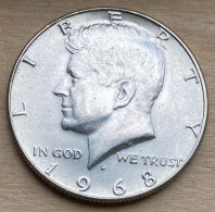 1968 D US Standard Coinage .400 Silver Coin Half Dollar , KM#202A,7768 - 1964-…: Kennedy