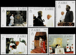 ZAIRE 1981 Mi 716-721 POPE JOHN PAUL IN ZAIRE MINT STAMPS ** - Neufs