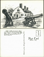 Annapolis Royal Fort Anne With Cannon/Fort Anne Mit Kanonen Künstlerkarte 1970 - Other & Unclassified