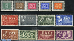 Switzerland 1945 Pax Europa 13v, Unused (hinged), History - Religion - Europa Hang-on Issues - Bible Texts - Ongebruikt