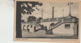 Roanne 42  Carte Non Circulée  Grand Escalier Des Jardins Des Promenades Animé Et Grande Cheminée D'Usine - Roanne