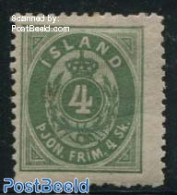Iceland 1873 4Sk, On Service, Perf. 12.5, Stamp Out Of Set, Unused (hinged) - Otros & Sin Clasificación