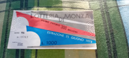 BIGLIETTO LOTTERIA DI MONZA 1978 - Lotterielose