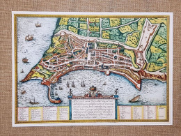 Pianta Della Città Di Ancona Braun Civitas Orbis Terrarum Anno 1572 Ristampa - Cartes Géographiques