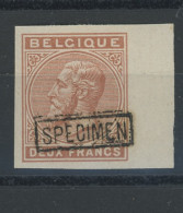41.B. 2Fr Non émis ND Bord De Feuille DR.   Avec SPECIMEN.  Coté  180-€.  Léopold II Avec Colle Et * - Proofs & Reprints