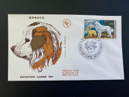 Enveloppe 1er Jour "Exposition Canine Internationale De Monte Carlo" 03/05/1977 - 1093 - MONACO - Chiens Des Pyrénées - FDC