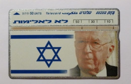 ISRAEL / DRAPEAU - Yitzhak RABIN / Militaire Et Homme Politique Israelien - Carte Téléphone ISRAEL / Phonecard - Israël