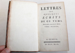 LETTRES SUR QUELQUES ECRITS DE CE TEMS Par E.C. FRERON, TOME PREMIER 1749 GENEVE / LIVRE ANCIEN XVIIIe SIECLE (2204.232) - 1701-1800