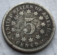 1867 US Standard Coinage Coin 5 Cents,KM#97,4055 - 1866-83: Shield (Écusson)