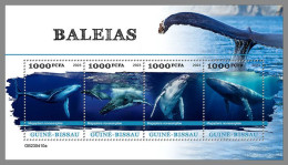 GUINEA-BISSAU 2023 MNH Whales Wale M/S – OFFICIAL ISSUE – DHQ2422 - Baleines