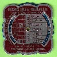 Lisboa - Calendário 1953/1980 - Mecânico - Publicidade - Portugal - Small : 1941-60