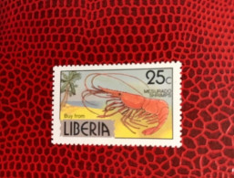LIBERIA 1977 1v Neuf MNH ** YT 729 Crevette Shrimp - Schaaldieren