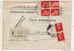 1945  - LETTERA RACCOMANDATA CON ANNULLO PADOVA SUCCURSALE 3 - Storia Postale