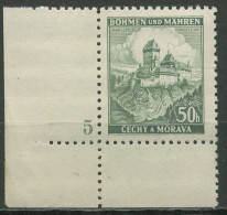 Böhmen & Mähren 1939 Ecke M. Plattennummer 100er-Bogen 26 Pl.-Nr. 5 Postfrisch - Neufs