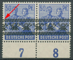 Bizone 1948 Bandaufdruck Mit Aufdruckfehler 48 I P UR AF PII Paar Postfrisch - Nuevos