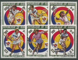 Guinea 1987 Olympische Spiele Seoul Tennis 1180/85 A Postfrisch - Guinée (1958-...)