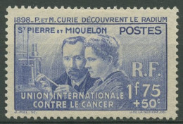 Saint-Pierre Et Miquelon 1938 Radium Marie Curie 169 Mit Falz, Haftstellen - Nuevos