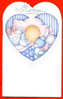 Carte Naissance Menu Bébé Lit Peluche Carte Vierge TBE - Geburt