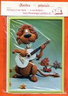 Série TV TF1  LOEKI Le Petit Lion Carte Gaufrée Relief Guitare Musique  Personnage - Séries TV