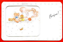 Carte Naissance Bonjour Bébé Au Lit  Découpe Carte Vierge TBE - Geburt