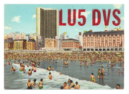 ARGENTINA // MAR DEL PLATA // MONUMENTAL EDIFICACIÓN FRENTE A LA PLAYA // LU5DVS // TARJETA QSL - Amateurfunk