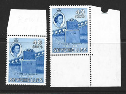 Seychelles 1956 French Colony Bicentennial 40c Single With R8/1 Variety MNH - Seychellen (...-1976)