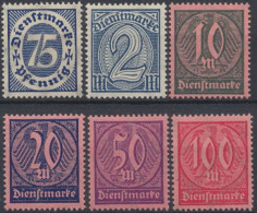 Deutsches Reich Dienstmarken, MiNr. 69-74 X, Postfrisch - Dienstmarken