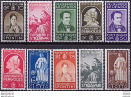 1937 Italia 100th Uomini Illustri 10v. MNH Sassone N. 426/35 - Andere & Zonder Classificatie