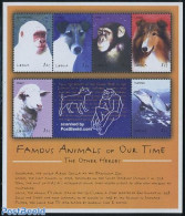 Liberia 2001 Famous Animals 6v M/s, Albino Gorilla, Mint NH, Nature - Performance Art - Animals (others & Mixed) - Dog.. - Cinéma