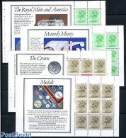 Great Britain 1983 The Royal Mint 4 Booklet Panes, Mint NH, Various - Money On Stamps - Ungebraucht