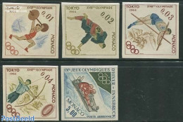 Monaco 1964 Olympic Games 5v, Imperforated, Mint NH, Sport - Judo - Olympic Games - Weightlifting - Nuovi