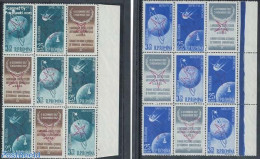 Romania 1958 World Expo Brussels, 2 Blocks Of 6, Mint NH, Transport - Various - Space Exploration - World Expositions - Ongebruikt