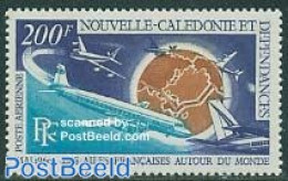New Caledonia 1970 French Flights Around The World 1v, Mint NH, Transport - Aircraft & Aviation - Unused Stamps