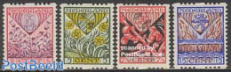 Netherlands 1927 Child Welfare 4v Syncopatic Perf., Unused (hinged), History - Nature - Coat Of Arms - Flowers & Plants - Unused Stamps