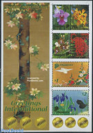 Singapore 2006 Flowers, Joint Issue Japan S/s, Mint NH, Nature - Various - Birds - Flowers & Plants - Joint Issues - Emissions Communes