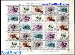 Türkiye 1960 Olympic Games M/s, Mint NH, Nature - Sport - Horses - Football - Olympic Games - Other & Unclassified