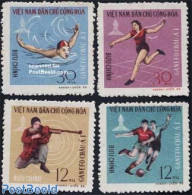 Vietnam 1966 GANEFO Games 4v, Mint NH, Sport - Athletics - Football - Gliding - Shooting Sports - Sport (other And Mix.. - Leichtathletik