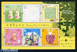 Hong Kong 2007 Children Games 6v M/s, Mint NH, Nature - Various - Rabbits / Hares - Toys & Children's Games - Unused Stamps