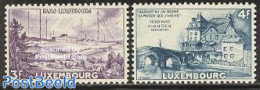 Luxemburg 1953 Definitives 2v, Mint NH, Performance Art - Radio And Television - Art - Authors - Bridges And Tunnels - Ungebraucht