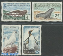 French Antarctic Territory 1960 Definitives 4v, Mint NH, Nature - Animals (others & Mixed) - Birds - Penguins - Sea Ma.. - Nuevos