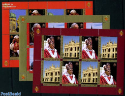 Vatican 2007 Popes Travels 3 M/s, Mint NH, Religion - Pope - Religion - Unused Stamps