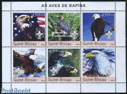 Guinea Bissau 2003 Birds Of Prey, Scouting 6v M/s, Mint NH, Nature - Sport - Birds - Birds Of Prey - Scouting - Guinée-Bissau